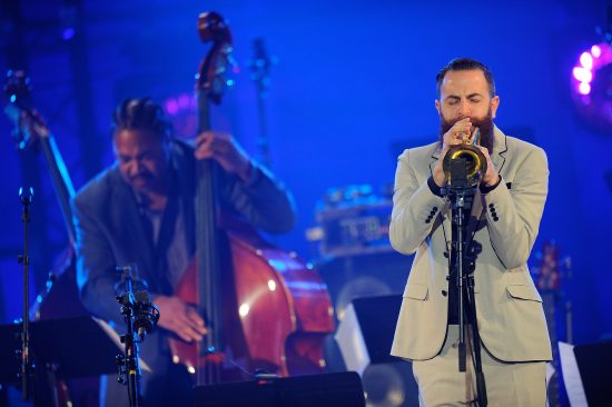 PARIS, FRANCE - APRIL 30: (L-R) James Genus and Avishai Cohen perform on stage during the International Jazz Day 2015 Global Concert at UNESCO on April 30, 2015 in Paris, France. (Photo by Kristy Sparow/Getty Images for Thelonious Monk Institute of Jazz)